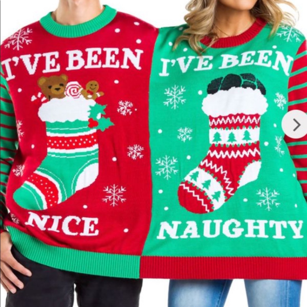 Naughty and Nice Two-Person Sweater OSFA
